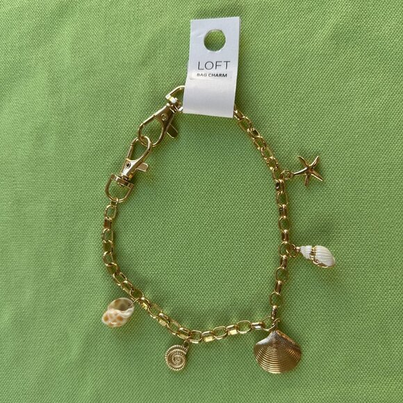 ANN TAYLOR LOFT SEASIDE CHAIN BAG CHARM:NWT SHELLS - Picture 1 of 10